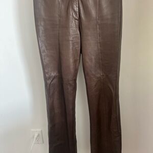 Danier Dark Brown Leather Pants